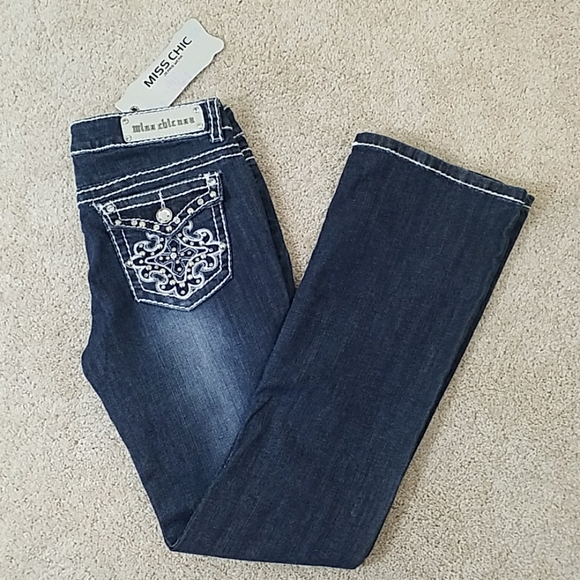 Miss Chic Jeans Denim - MISS CHIC~Youth Sz 11~Blue Denim Jeans Stretch New